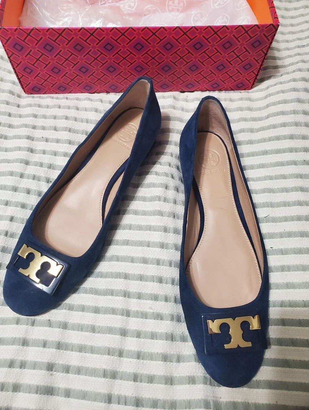 Tory Burch Blue Suede Pumps